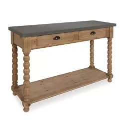 Kirklands Home Console Tables|Brown and Gray Wood 2-Drawer Console Table
