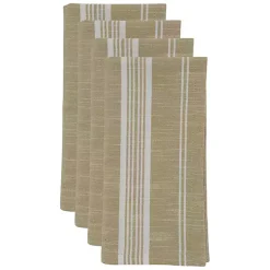 Kirklands Home Table Linens|and White Striped Napkins, Set of 4 Brown