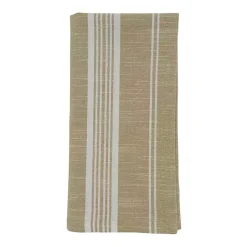 Kirklands Home Table Linens|and White Striped Napkins, Set of 4 Brown