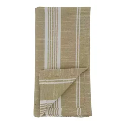 Kirklands Home Table Linens|and White Striped Napkins, Set of 4 Brown