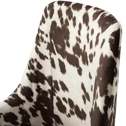 Kirklands Home Office Furniture|Brown and White Upholstered Cow Print Office Chair