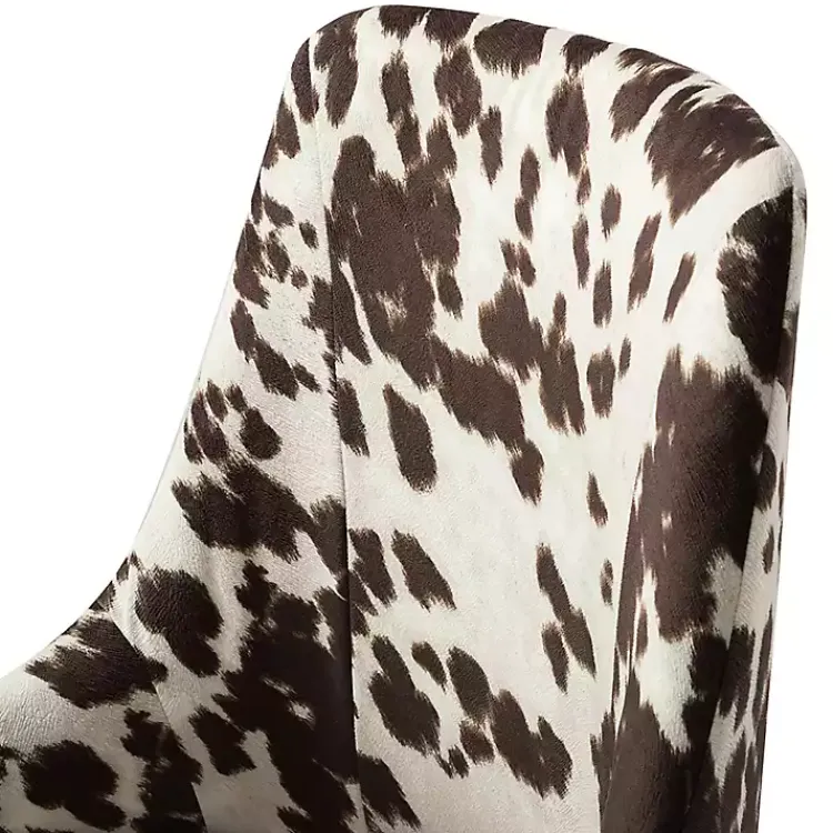 Kirklands Home Office Furniture|Brown and White Upholstered Cow Print Office Chair