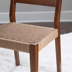 Kirklands Home Dining Chairs|Basketweave Wood Dining Chairs, Set of 2 Brown