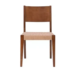 Kirklands Home Dining Chairs|Basketweave Wood Dining Chairs, Set of 2 Brown