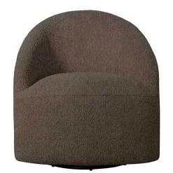 Kirklands Home Accent Chairs|Boucle Barrel Swivel Accent Chair Brown