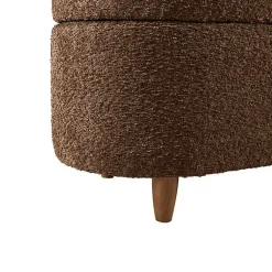 Kirklands Home Benches & Ottomans|Boucle Flip-Top Storage Bench Brown