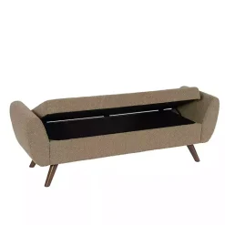 Kirklands Home Benches & Ottomans|Boucle Modern Storage Bench Brown