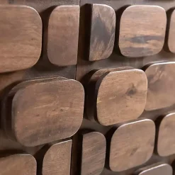 Kirklands Home Cabinets & Sideboards|Brown Carved Wood Woven 3-Door Sideboard