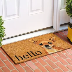 Kirklands Home Doormats|Chihuahua Hello Doormat Brown
