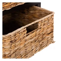 Kirklands Home Accent & End Tables|Cora Accent Table with Woven Storage Baskets Brown