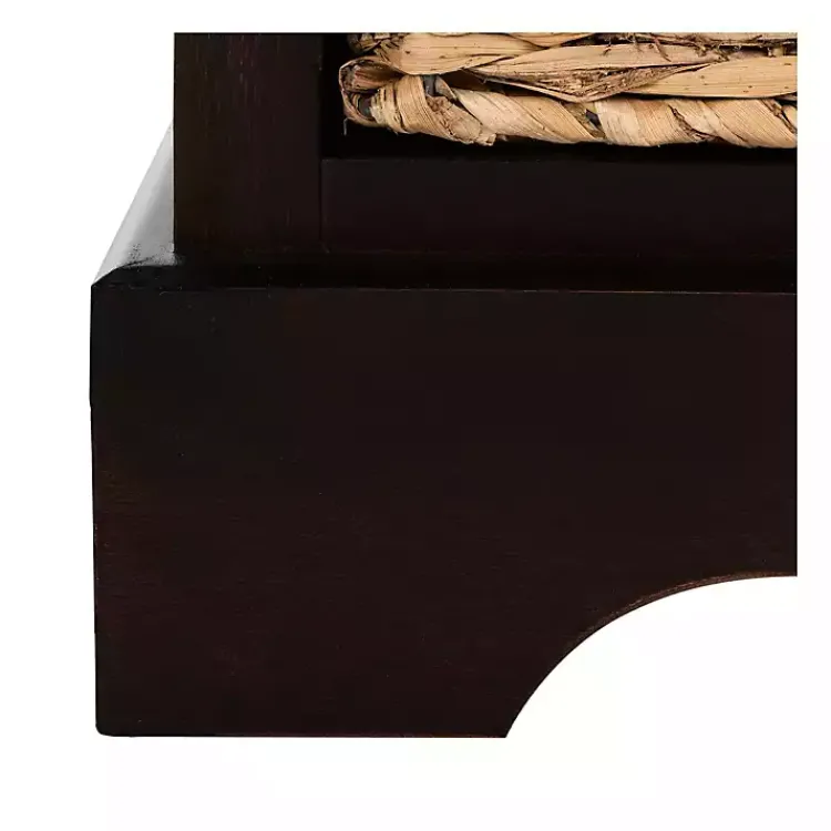 Kirklands Home Accent & End Tables|Cora Accent Table with Woven Storage Baskets Brown