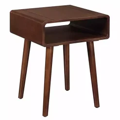 Kirklands Home Accent & End Tables|Curved Edge Open Shelf Accent Table Brown