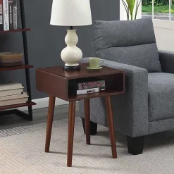 Kirklands Home Accent & End Tables|Curved Edge Open Shelf Accent Table Brown
