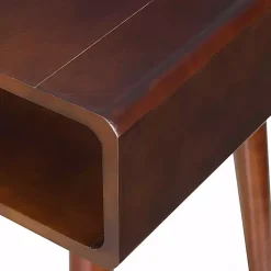 Kirklands Home Accent & End Tables|Curved Edge Open Shelf Accent Table Brown