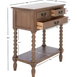 Kirklands Home Console Tables|Farmhouse 3-Drawer Console Table Brown