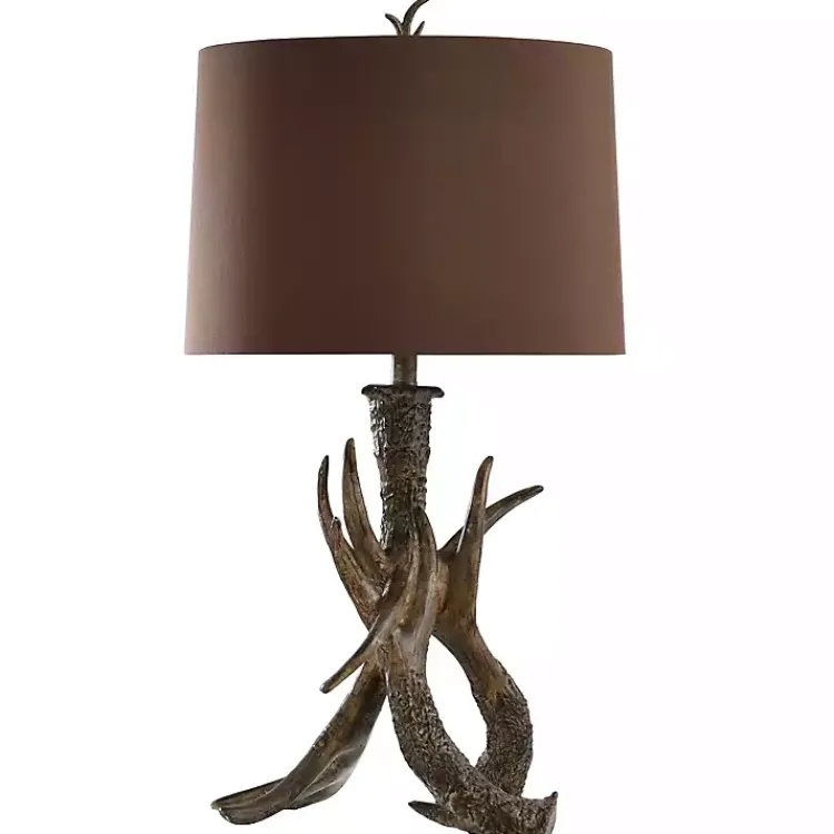 Kirklands Home Table Lamps|Faux Antler Table Lamp Brown