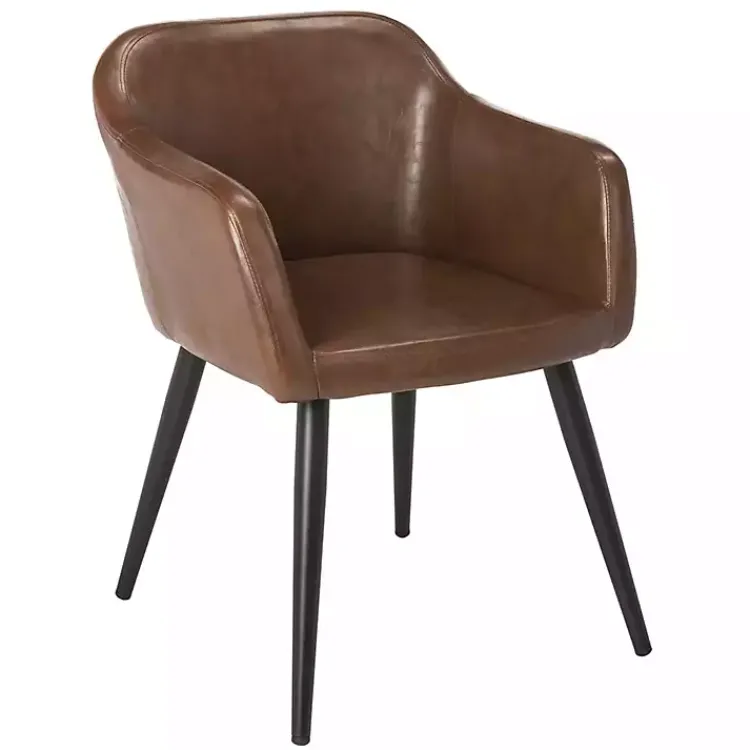Kirklands Home Accent Chairs|Faux Leather Adalena Accent Chair Brown