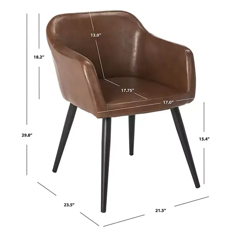 Kirklands Home Accent Chairs|Faux Leather Adalena Accent Chair Brown