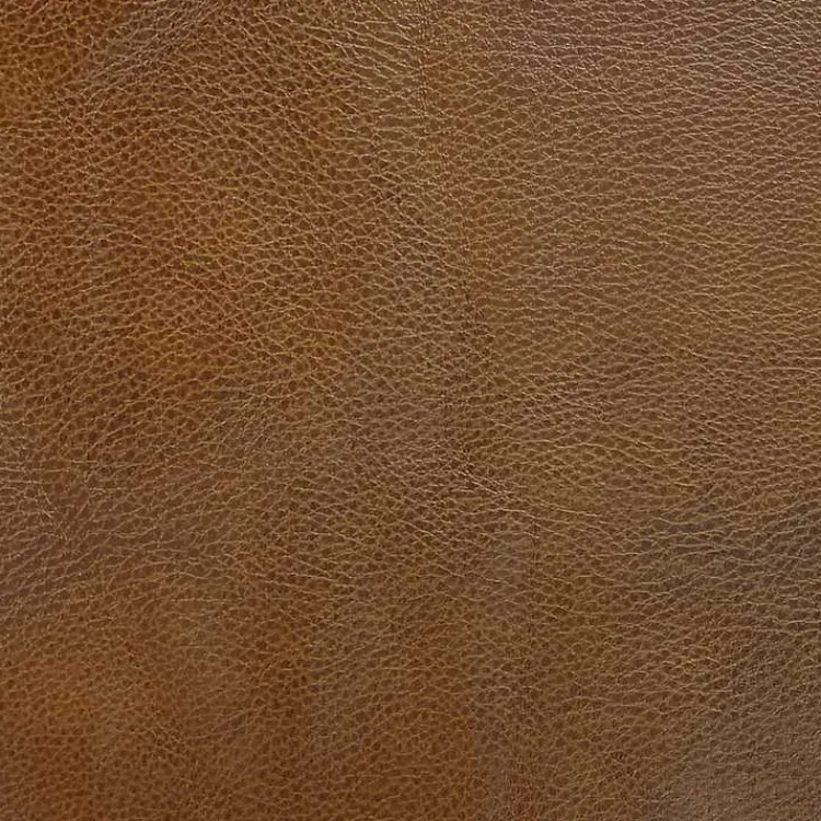 Kirklands Home Benches & Ottomans|Faux Leather Channeled Upholstered Ottoman Brown