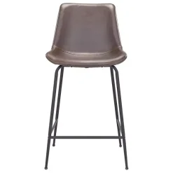 Kirklands Home Bar Stools & Counter Height Stools|Faux Leather Highback Counter Stool Brown