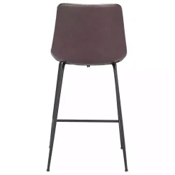 Kirklands Home Bar Stools & Counter Height Stools|Faux Leather Highback Counter Stool Brown