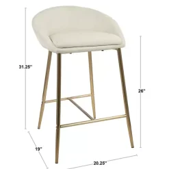 Kirklands Home Bar Stools & Counter Height Stools|Faux Leather Low Counter Stools, Set of 2 Brown