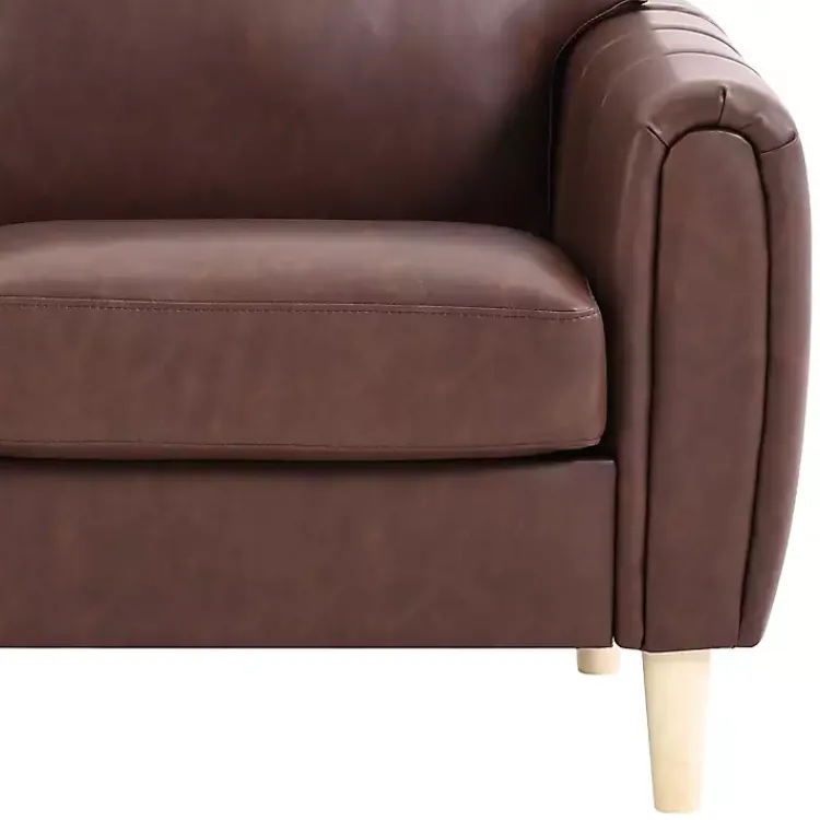 Kirklands Home Sofas & Loveseats|Faux Leather Lyon Loveseat Brown
