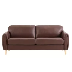 Kirklands Home Sofas & Loveseats|Faux Leather Lyon Sofa Brown