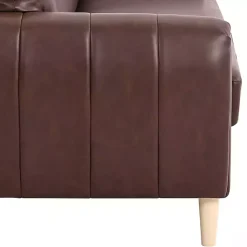 Kirklands Home Sofas & Loveseats|Faux Leather Lyon Sofa Brown