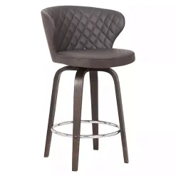 Kirklands Home Bar Stools & Counter Height Stools|Faux Leather Mynette Swivel Stool, 36 in. Brown