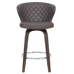Kirklands Home Bar Stools & Counter Height Stools|Faux Leather Mynette Swivel Stool, 40 in. Brown