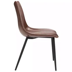 Kirklands Home Dining Chairs|Faux Leather Noreen Dining Chairs, Set of 2 Brown