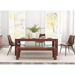 Kirklands Home Dining Chairs|Faux Leather Noreen Dining Chairs, Set of 2 Brown