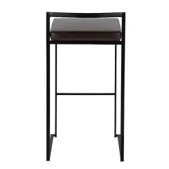 Kirklands Home Bar Stools & Counter Height Stools|Faux Leather Stackable Bar Stools, Set of 2 Brown