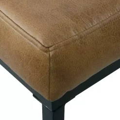 Kirklands Home Benches & Ottomans|Faux Leather Tufted Button Bench Brown