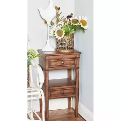 Kirklands Home Accent & End Tables|Fir Wood Tiered Side Table Brown
