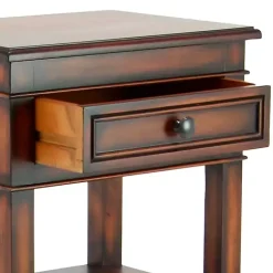Kirklands Home Accent & End Tables|Fir Wood Tiered Side Table Brown