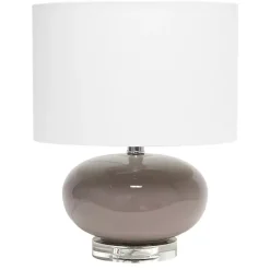 Kirklands Home Table Lamps|Glass Short Oval Table Lamp Brown