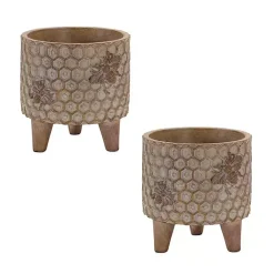 Kirklands Home Planters|Honeycomb Planters, Set of 2 Brown