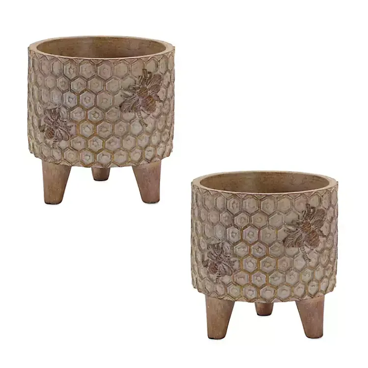 Kirklands Home Planters|Honeycomb Planters, Set of 2 Brown