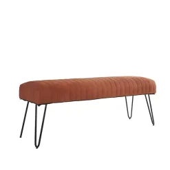 Kirklands Home Benches & Ottomans|Leather Tufted Panel Bench Brown