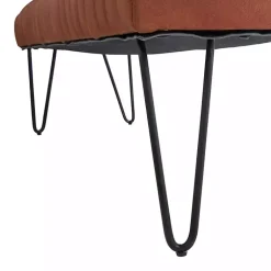 Kirklands Home Benches & Ottomans|Leather Tufted Panel Bench Brown