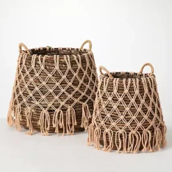Online Macrame Overlay Baskets, Set of 2 Baskets & Boxes