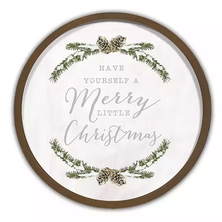 Sale Merry Little Christmas Round Wall Plaque Christmas Art & Wall Decor