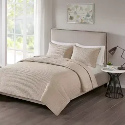 Kirklands Home Bedspreads & Coverlets|Nash 3-pc. Reversible Queen Coverlet Set Brown