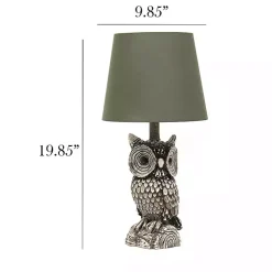 Kirklands Home Table Lamps|Brown Owl and Shade Table Lamp Green