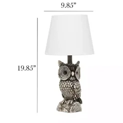 Kirklands Home Table Lamps|Brown Owl and Shade Table Lamp White
