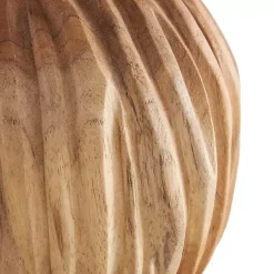 New Brown Teak Wood Carved Orbs, Set of 3 Bowl Filler