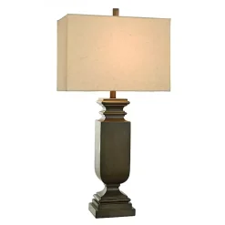 Kirklands Home Table Lamps|Brown Traditional Rectangular Table Lamp