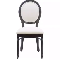 Kirklands Home Dining Chairs|Brown Upholstered Oval Dining Chairs, Set of 2 White
